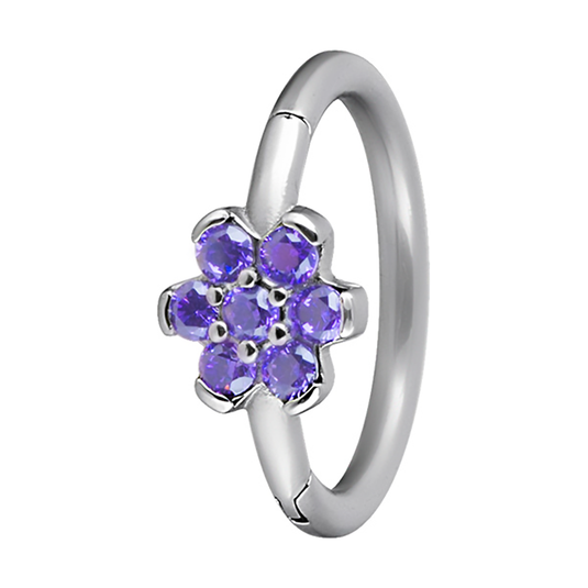 Floral Jewels Hinged Ring