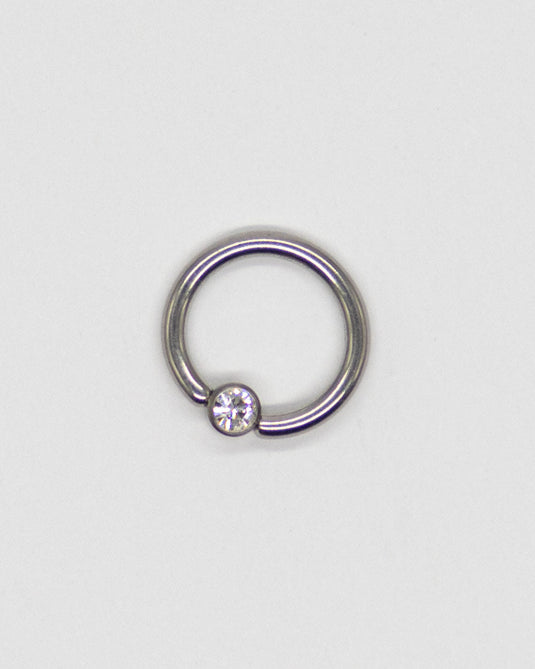 16 Gauge | Titanium Flat Cz Jewelled Ball Captive Ring