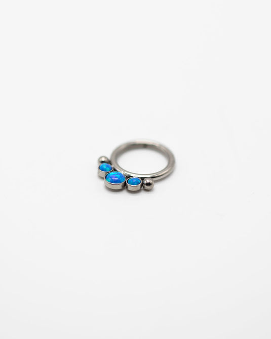 Blue Horizon Opal Hinged Titanium Ring