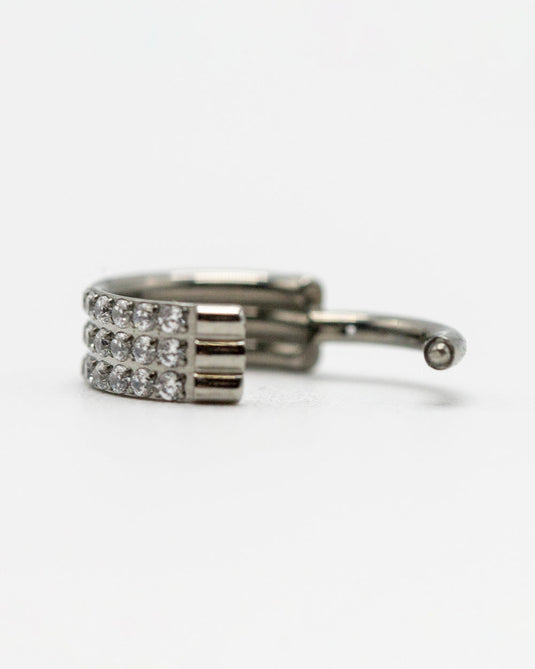 Clustered Crystals Titanium Hinged Ring