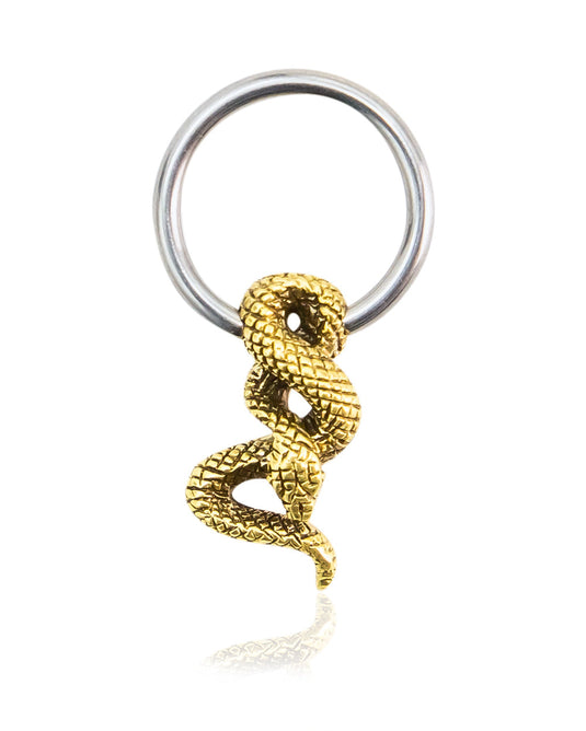 Brass Snake Ball Captive Ring