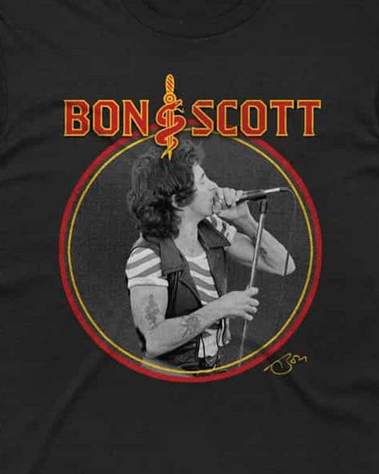 Bon Scott - Vic Park Circle T-Shirt