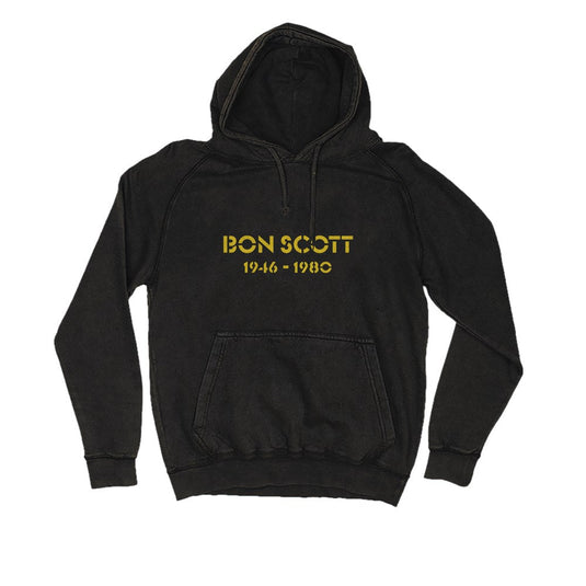 Bon Scott - Studio Pic - Black Vintage Wash Hood