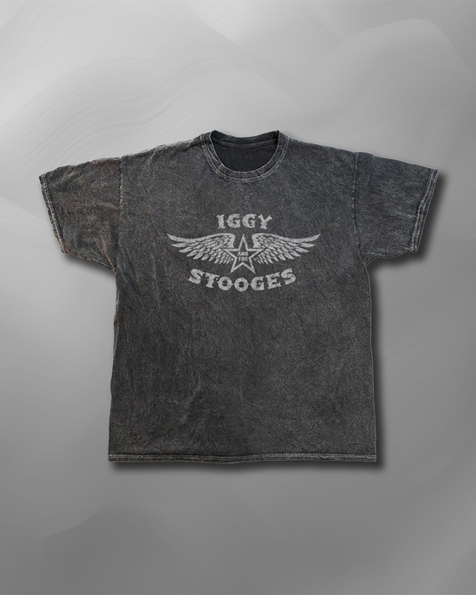 The Stooges - Wings Logo Etched Wash T-Shirt