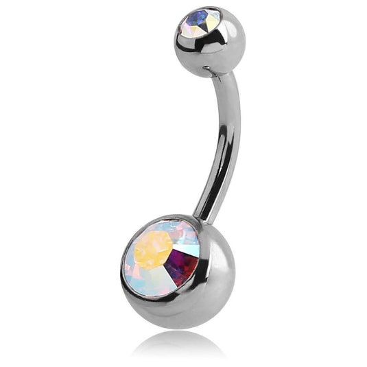 Surgical Steel Large Jewelled Navel Barbell