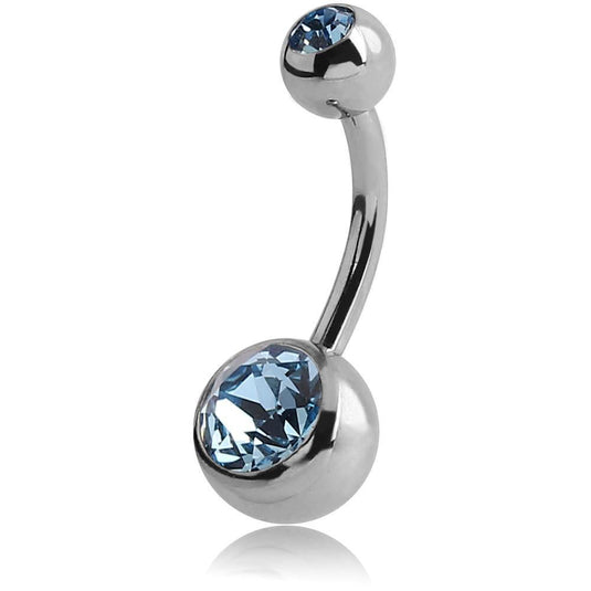 Surgical Steel Large Jewelled Navel Barbell