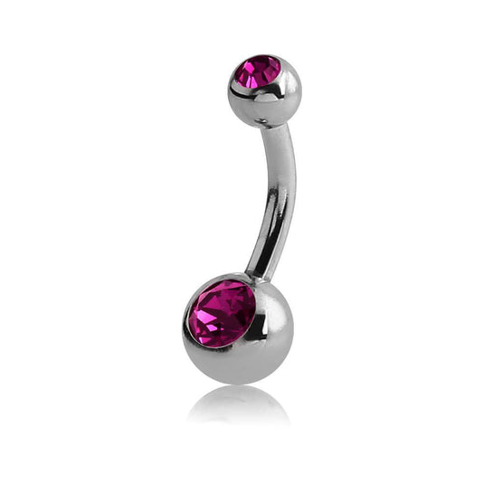Surgical Steel Small Jewelled Navel Barbell