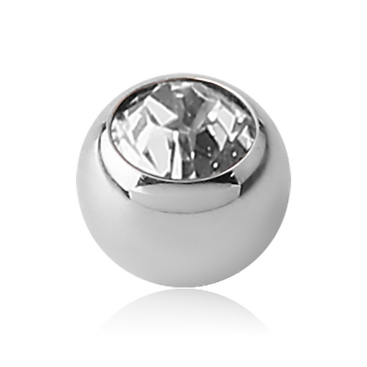 16 Gauge | Zirconia Crystal Threaded Ball
